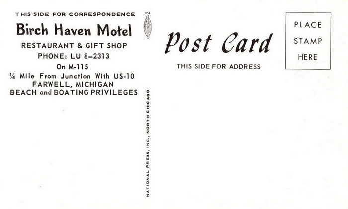 Birch Haven Motel - Vintage Postcard